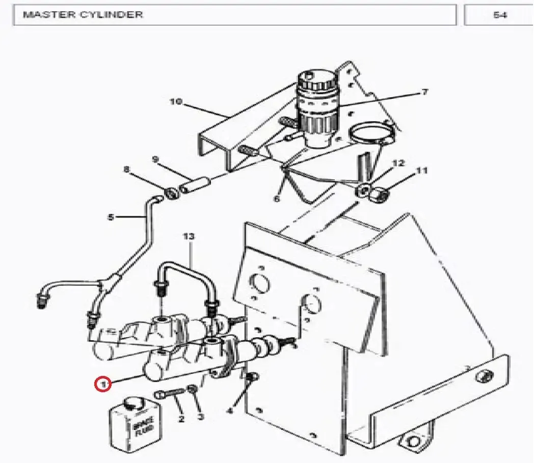 Diagram reference for Millat Massey Ferguson Tractor Spare Part 0 MASTERCYLINDER 16305013614780 L - Massey Ferguson tractor spare part