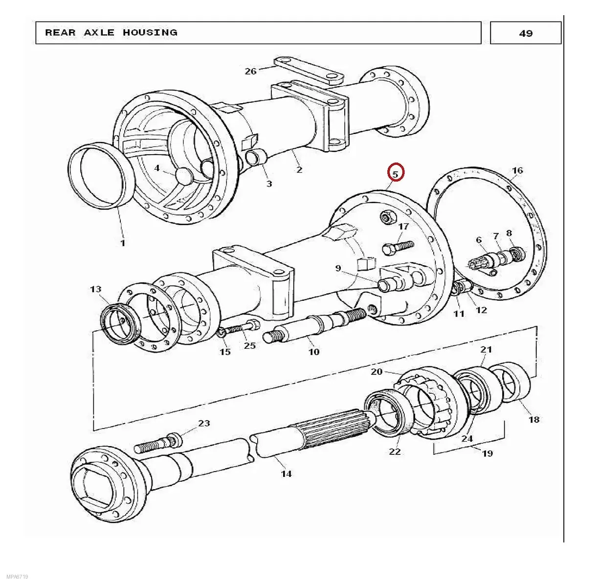 Millat Massey Ferguson Tractor Spare Part RH HOUSING AXLE MF 240 100761190962 - Massey Ferguson tractor spare part