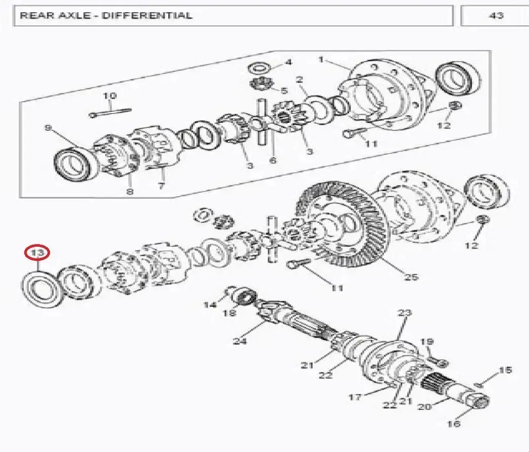 Diagram reference for Millat Massey Ferguson Tractor Spare Part SHIELD BEA RING P 100571892170 - Massey Ferguson tractor spare part