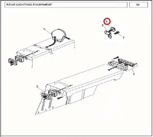 Diagram reference for Millat Massey Ferguson Tractor Spare Part 5 REFLECTOR 37306511678390 - Massey Ferguson tractor spare part