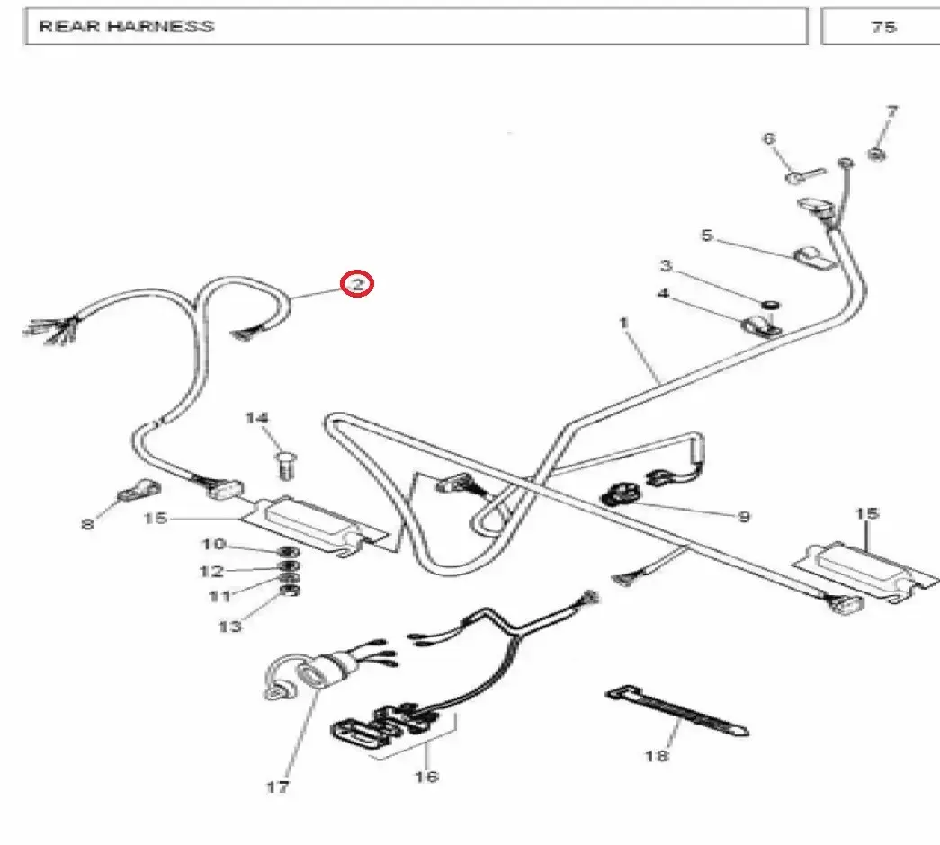 Diagram reference for Millat Massey Ferguson Tractor Spare Part HARNESSFENDERRH 24026034026134026 - Massey Ferguson tractor spare part