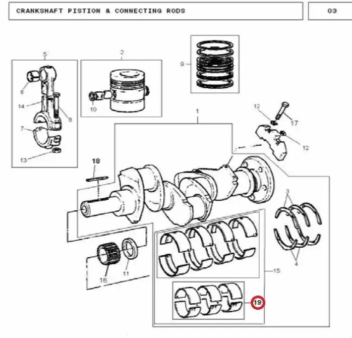 Diagram reference for Millat Massey Ferguson Tractor Spare Part 6 B BEA RING 185036 B - Massey Ferguson tractor spare part