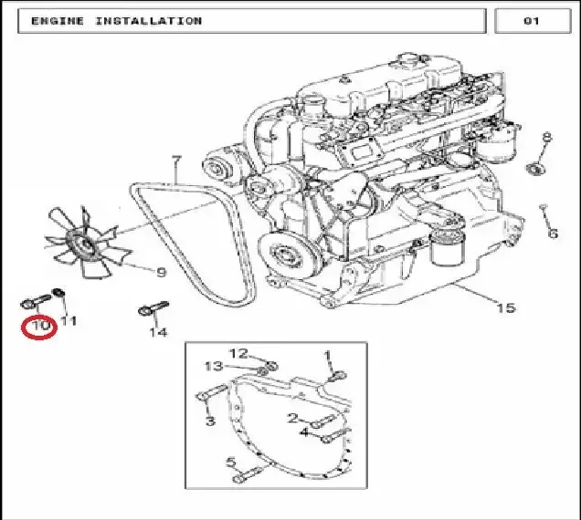 Diagram reference for Millat Massey Ferguson Tractor Spare Part HEX BOLT 51624 UNF 2 AL 18 MM 37003137003 - Massey Ferguson tractor spare part