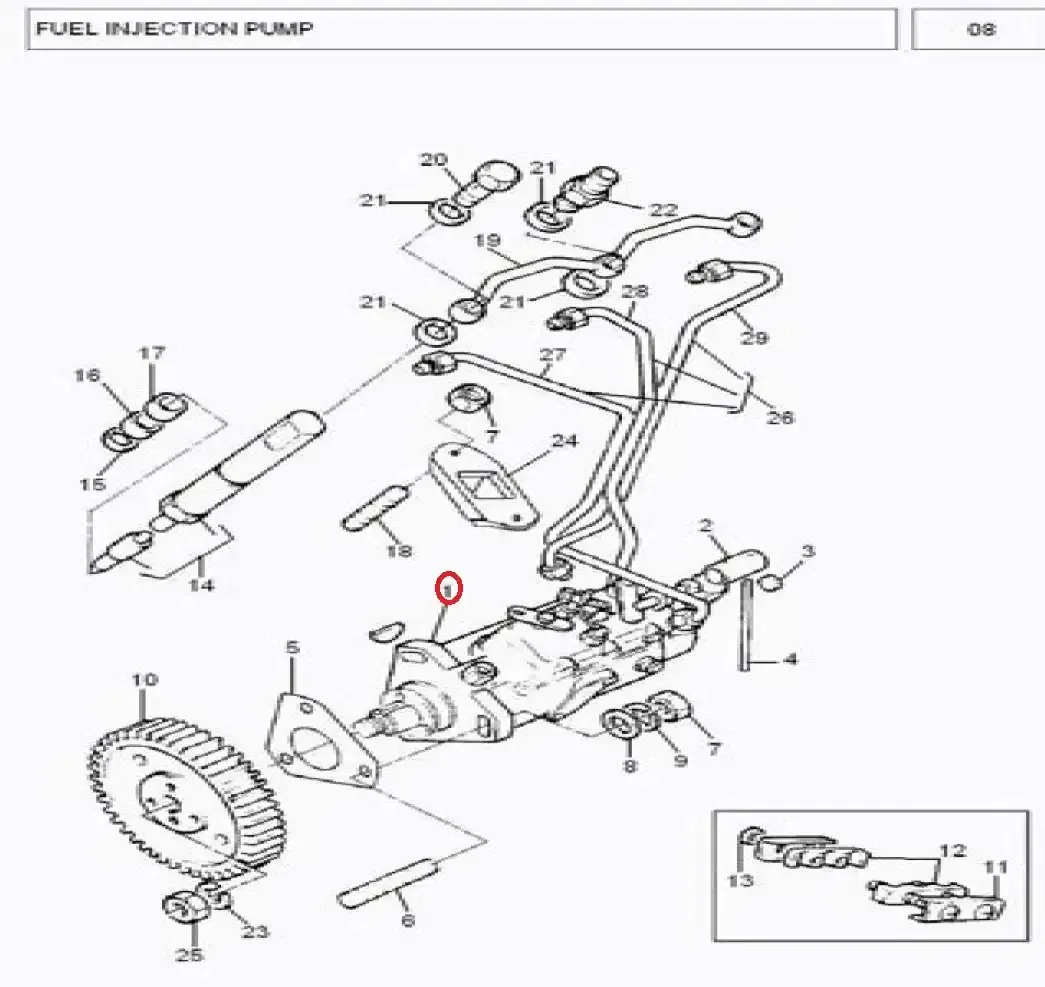 Diagram reference for Millat Massey Ferguson Tractor Spare Part 6 STANADYNEFI PUMP MF 260 1850761185076 - Massey Ferguson tractor spare part