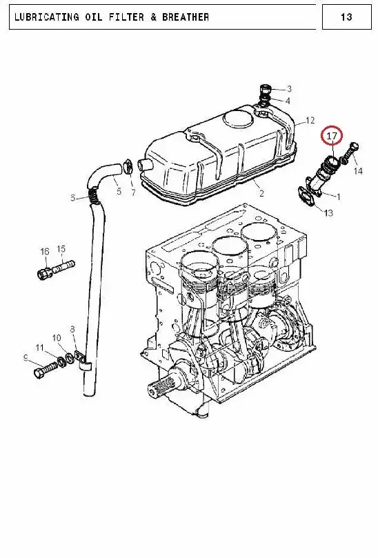 Diagram reference for Millat Massey Ferguson Tractor Spare Part CAP OILFILLER 1823412487854 L - Massey Ferguson tractor spare part