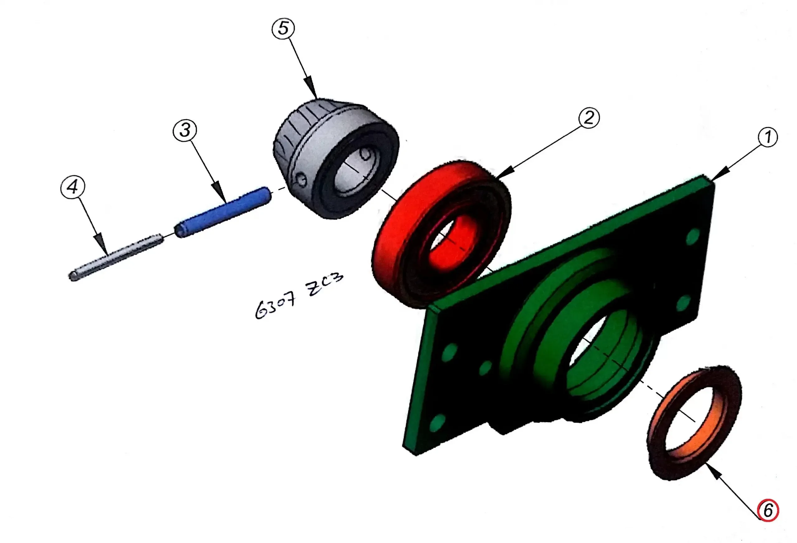 Diagram reference for Millat Massey Ferguson Tractor Spare Part 5 WASHER 44006710 X 1200 VEDJF 90 S 560195 - Massey Ferguson tractor spare part