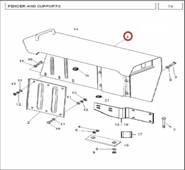 Diagram reference for Millat Massey Ferguson Tractor Spare Part 8 FENDERLHWITHMULTIPLEHOLES 3450081345008 - Massey Ferguson tractor spare part