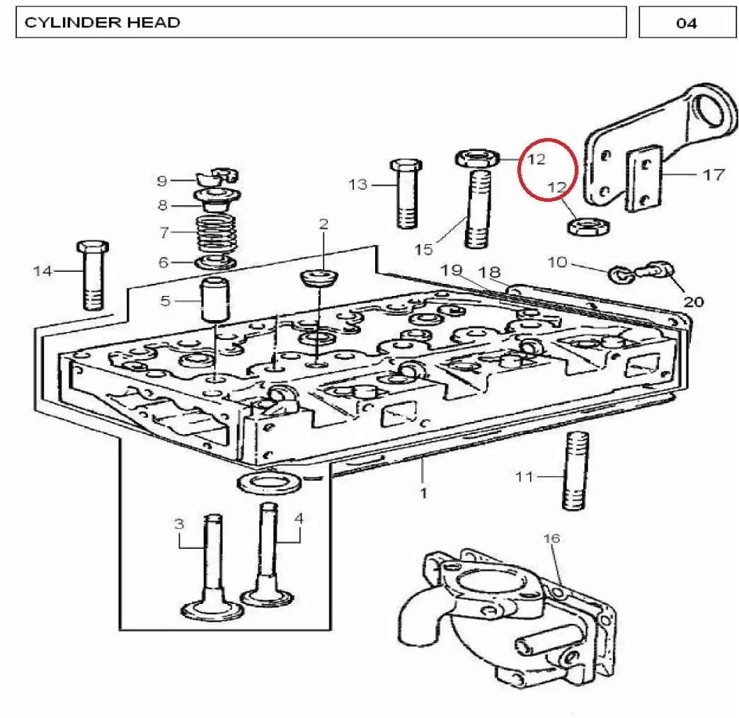 Diagram reference for Millat Massey Ferguson Tractor Spare Part NUT 18563118563 - Massey Ferguson tractor spare part
