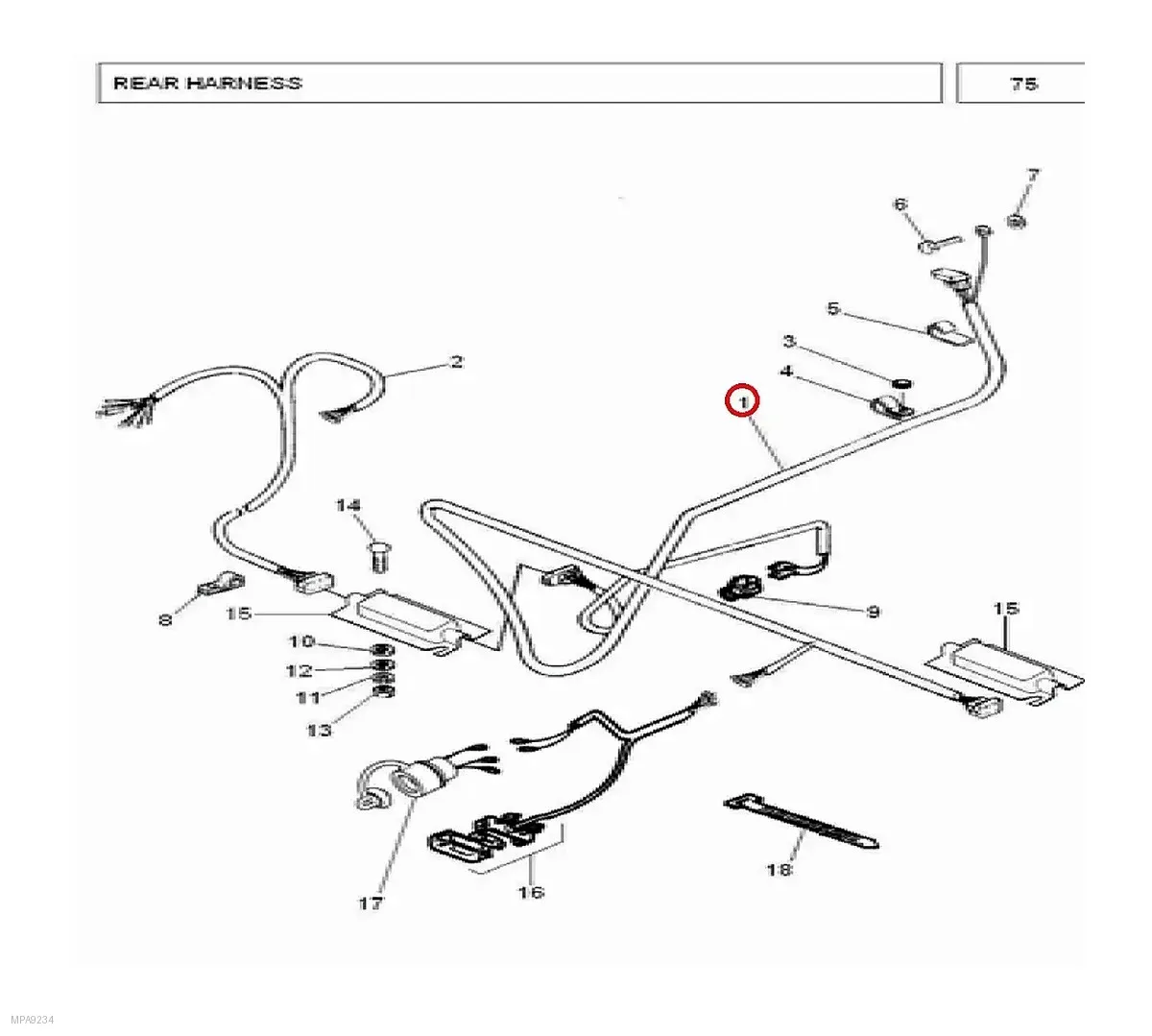 Millat Massey Ferguson Tractor Spare Part ASSYHARNESSREAR 34016134016 - Massey Ferguson tractor spare part