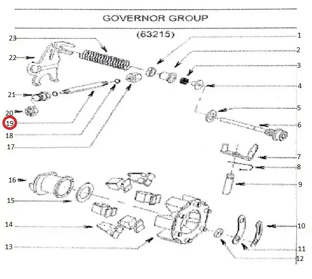 Diagram reference for Millat Massey Ferguson Tractor Spare Part PIVOT SHAFT GOVERNOR ARM 1835211835212214 - Massey Ferguson tractor spare part