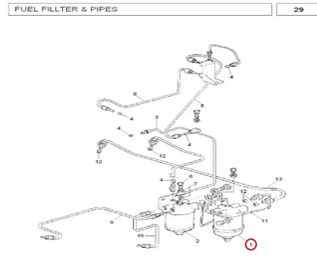 Diagram reference for Millat Massey Ferguson Tractor Spare Part FILTER ASSYGBOWL 1901912656615 - Massey Ferguson tractor spare part
