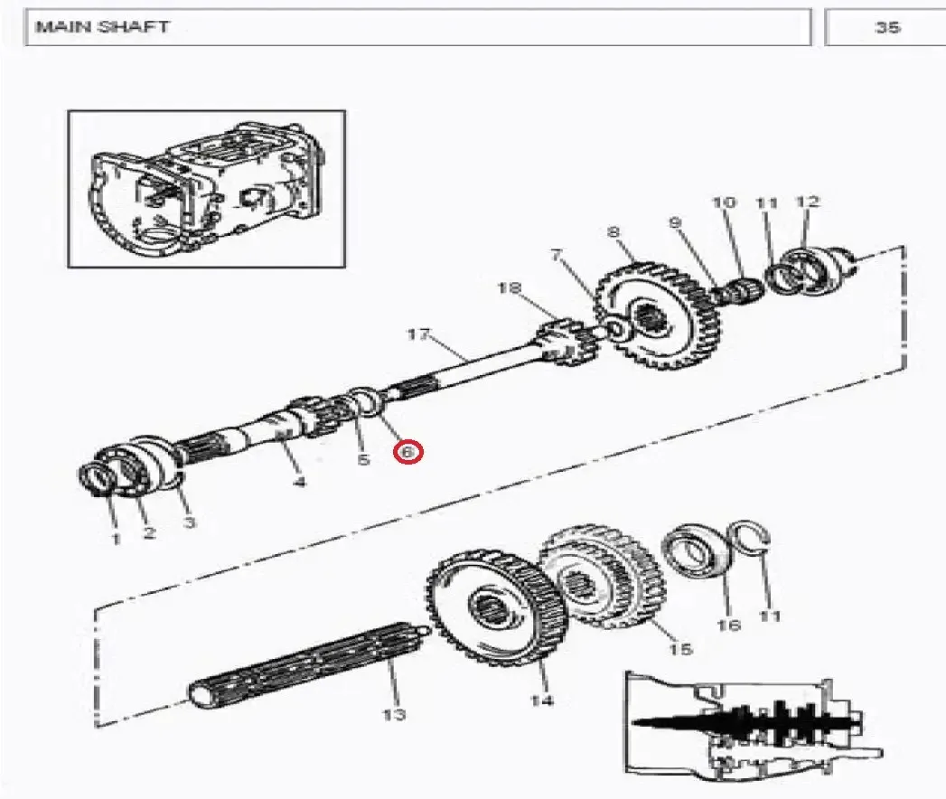 Diagram reference for Millat Massey Ferguson Tractor Spare Part 6 THRUST WASHER MF 375 12320611693782 L - Massey Ferguson tractor spare part
