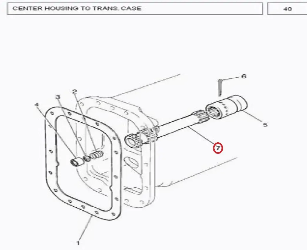 Diagram reference for Millat Massey Ferguson Tractor Spare Part 2 SHAFT REARDRIVE 3854 X 45030121503012 - Massey Ferguson tractor spare part