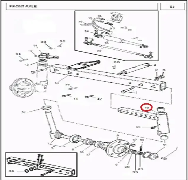 Diagram reference for Millat Massey Ferguson Tractor Spare Part 0 ARM AXLELH MF 350 3601483001148300 - Massey Ferguson tractor spare part