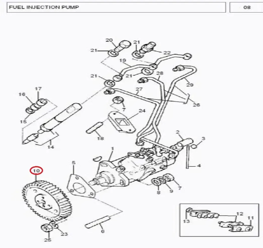 Diagram reference for Millat Massey Ferguson Tractor Spare Part 2 GEAR FI PUMP 2601850021185002 - Massey Ferguson tractor spare part
