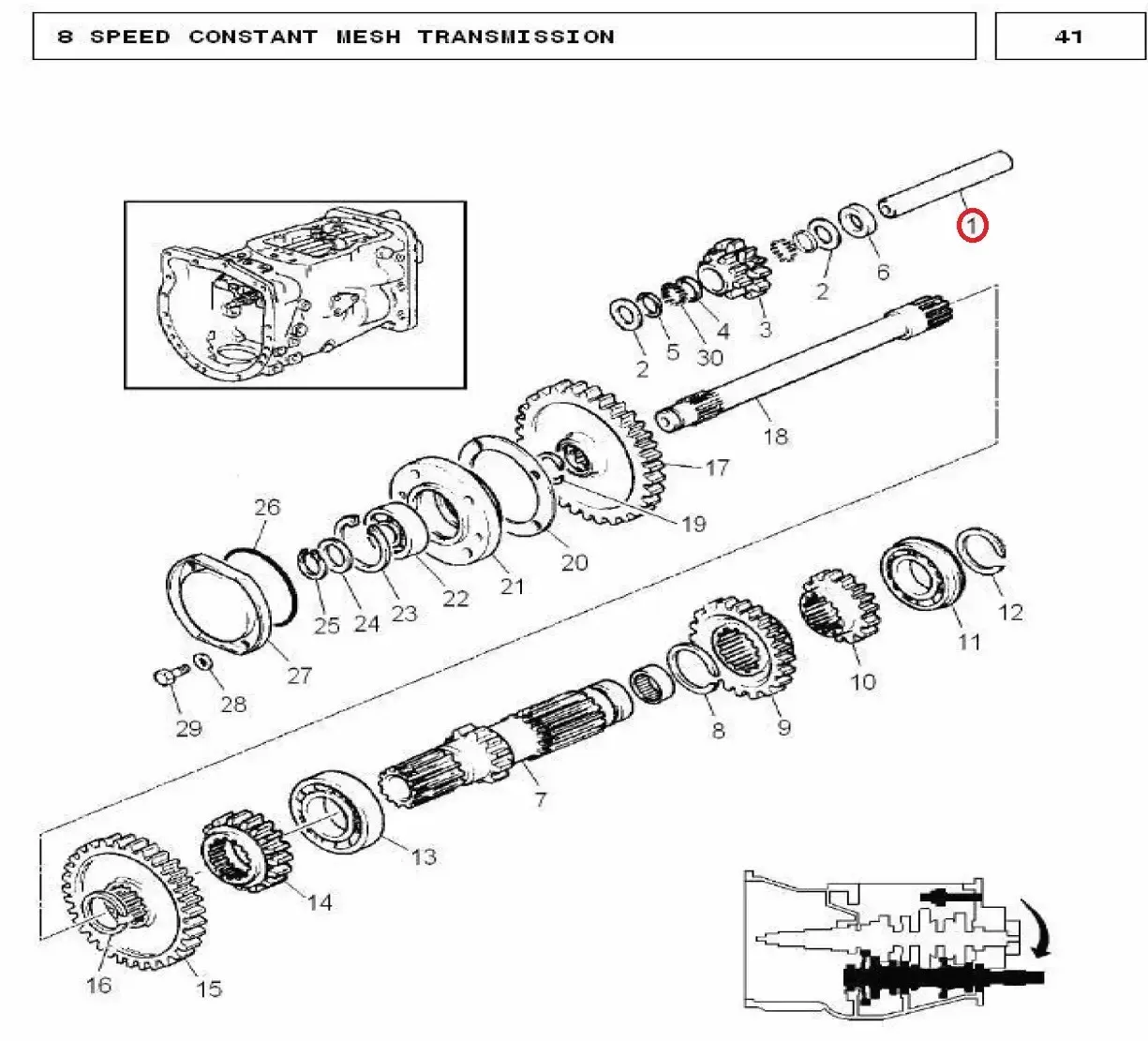 Diagram reference for Millat Massey Ferguson Tractor Spare Part SHAFT BIGREVERCE 120041180445 - Massey Ferguson tractor spare part