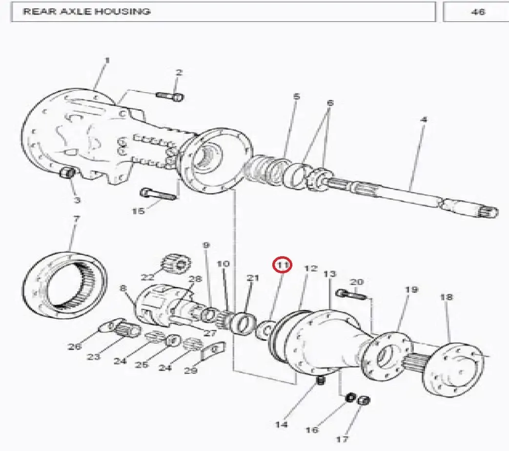 Diagram reference for Millat Massey Ferguson Tractor Spare Part 3 SEAL REDECTIONREAR 10333313699800 - Massey Ferguson tractor spare part