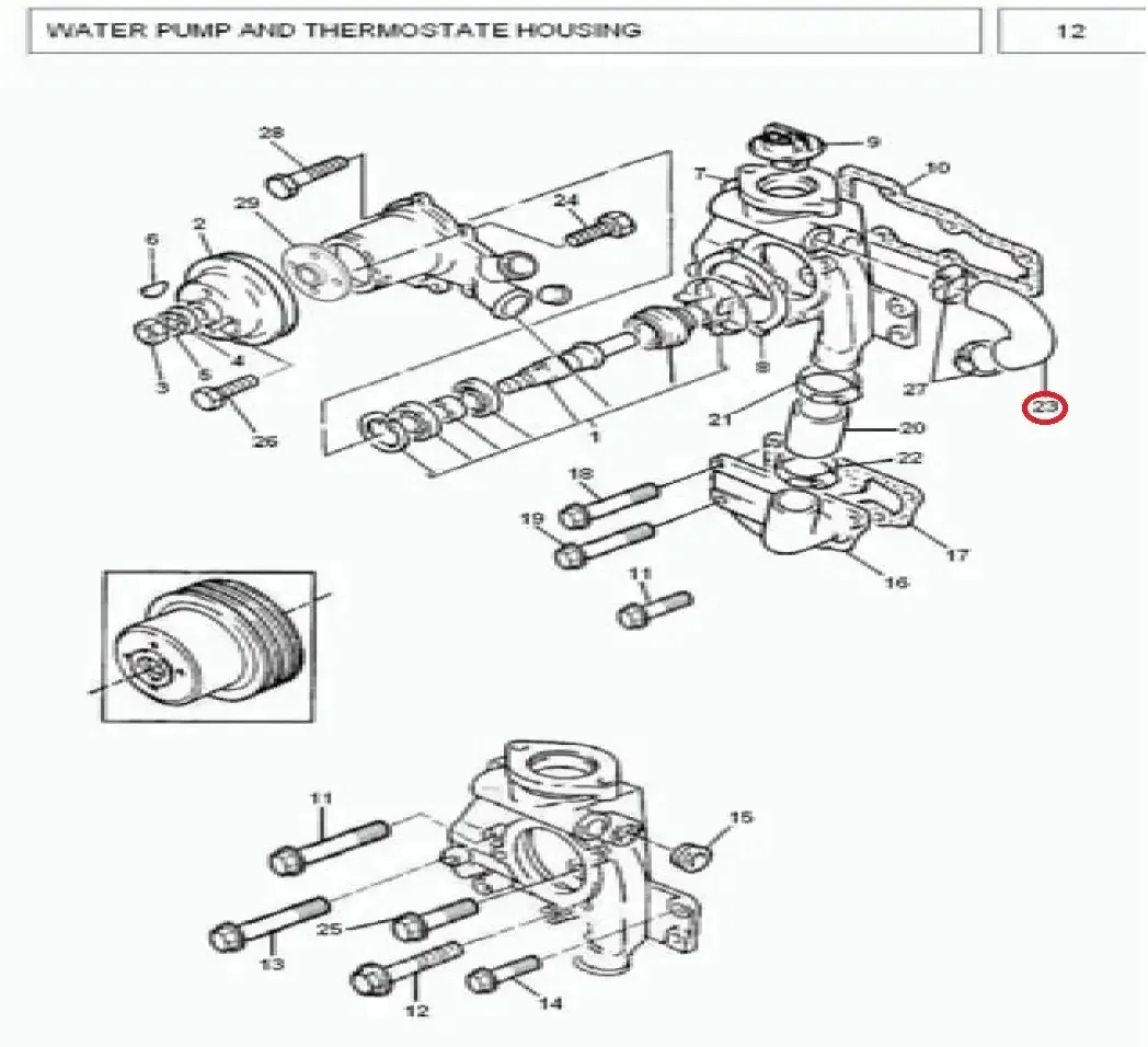 Diagram reference for Millat Massey Ferguson Tractor Spare Part 2 HOSE W PUMP UTYPE 38518302213482 T 004 - Massey Ferguson tractor spare part