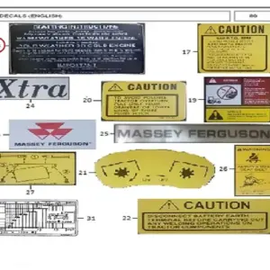 Millat Massey Ferguson Tractor Spare Part DECALSTARTINGINSTRUCTION 33052133052 - Massey Ferguson tractor spare part