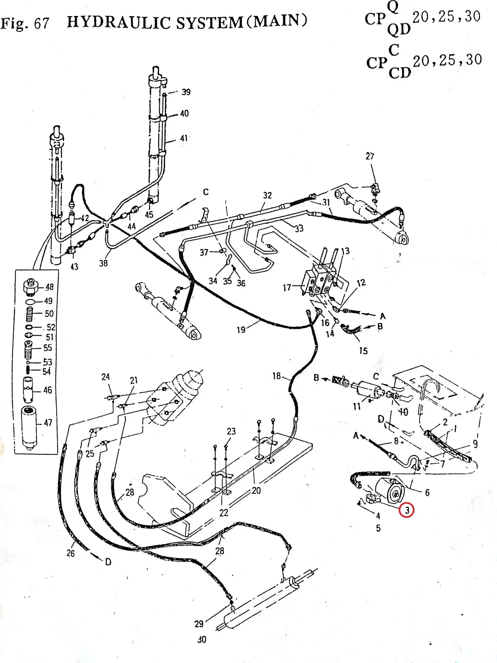 Diagram reference for Millat Massey Ferguson Tractor Spare Part 762001 FITTING HOSE 82365762001 - Massey Ferguson tractor spare part