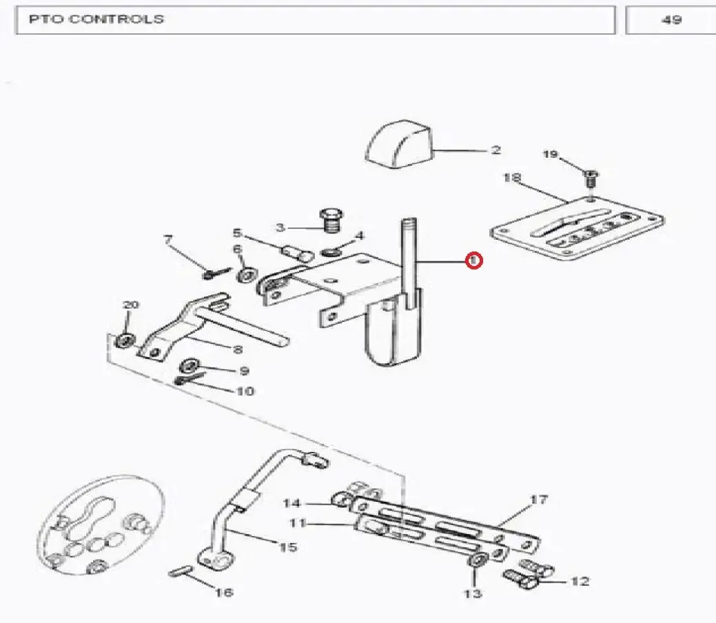 Diagram reference for Millat Massey Ferguson Tractor Spare Part 0 PTO LEVER 385713050125916 - Massey Ferguson tractor spare part