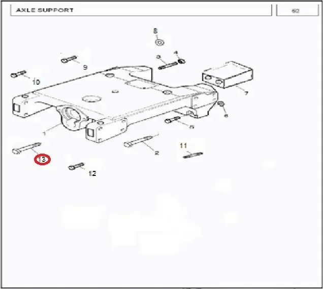 Diagram reference for Millat Massey Ferguson Tractor Spare Part 0 BOLT 5811 UNCX 1201480501148050 - Massey Ferguson tractor spare part