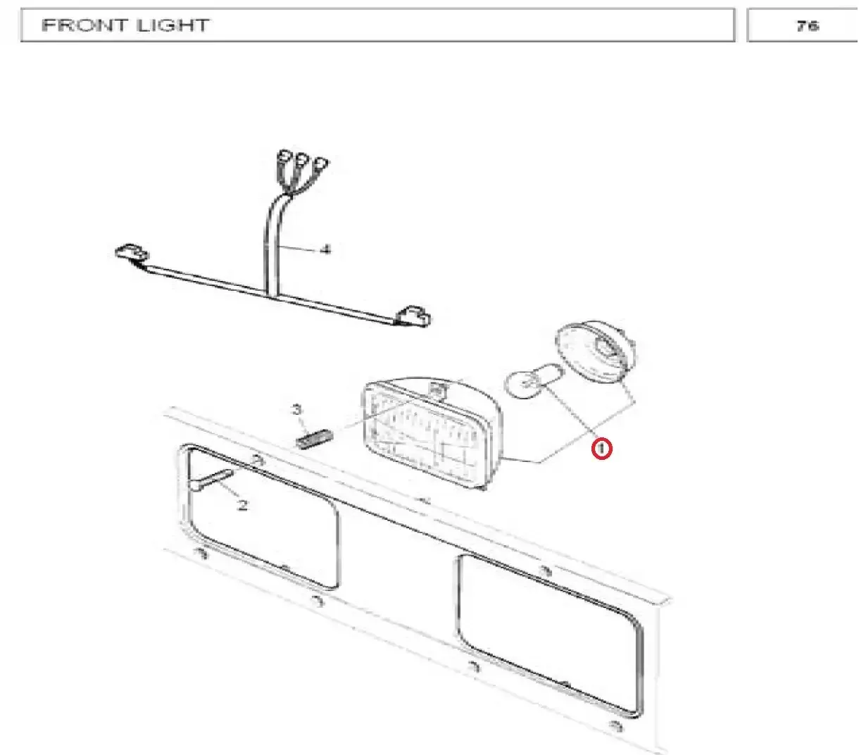 Diagram reference for Millat Massey Ferguson Tractor Spare Part 6 LAMPHEAD MF 240 2603503853532063505011693943 - Massey Ferguson tractor spare part