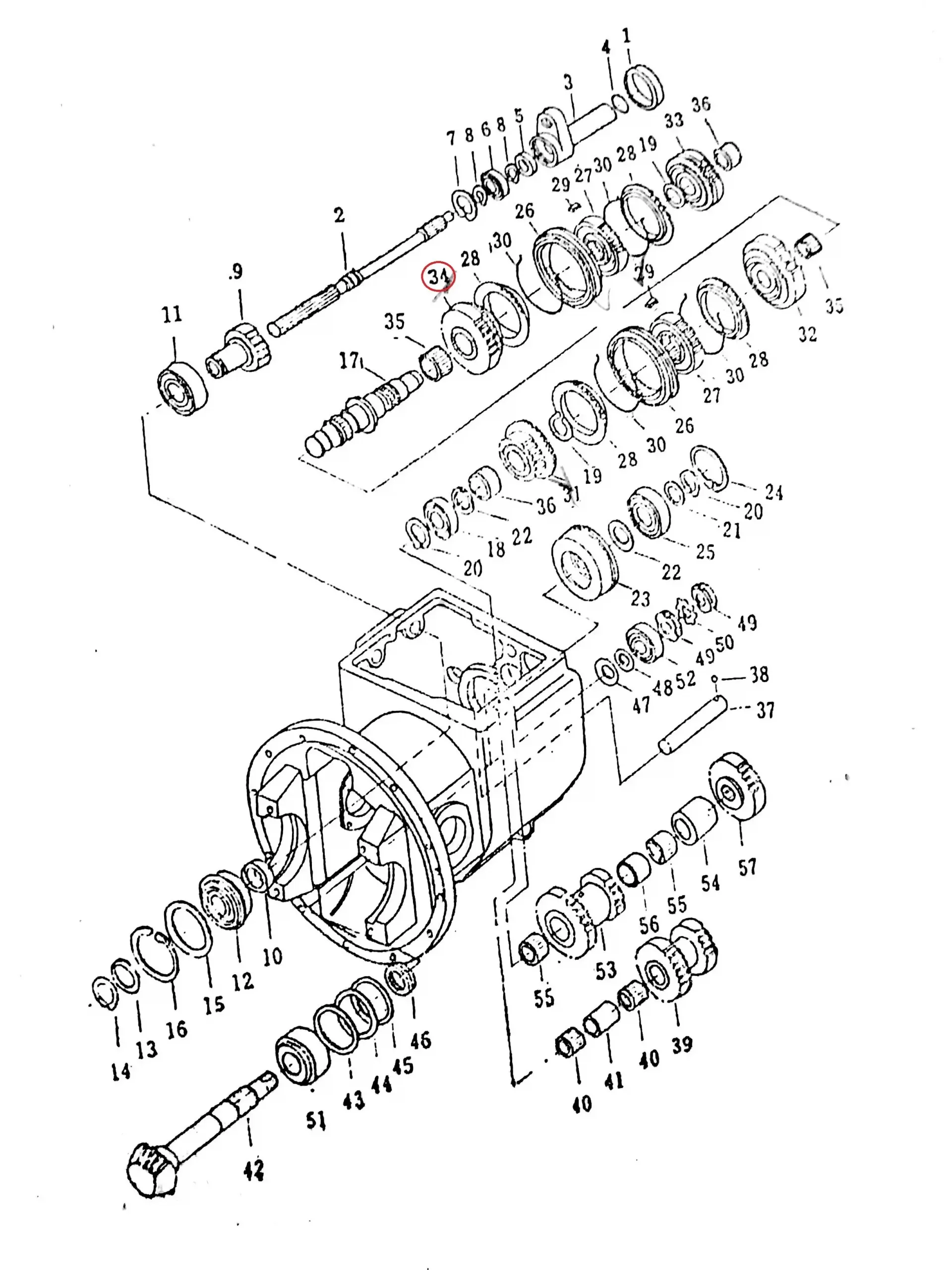 Diagram reference for Millat Massey Ferguson Tractor Spare Part 5 GEAR REVERSE 12108581557342061 H - Massey Ferguson tractor spare part