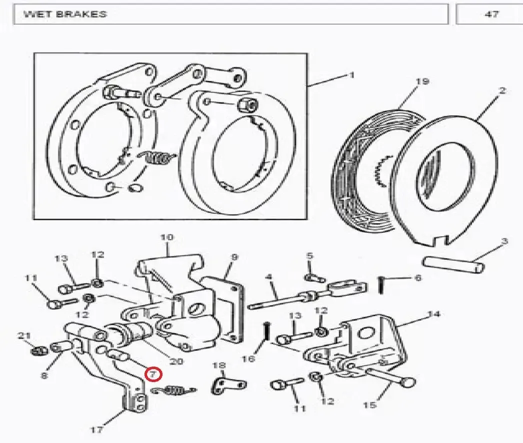 Diagram reference for Millat Massey Ferguson Tractor Spare Part TRUNNION - Massey Ferguson tractor spare part
