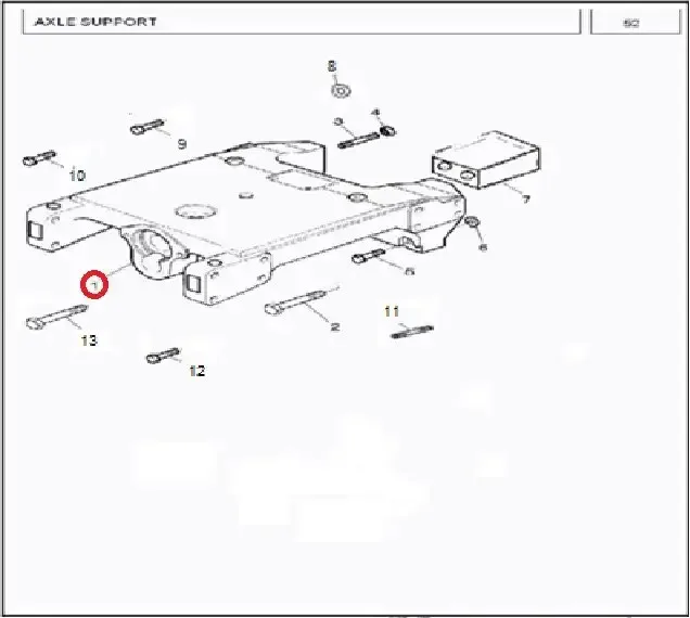 Diagram reference for Millat Massey Ferguson Tractor Spare Part 7 FRONTAXLE SUPPORT 1480171148017 - Massey Ferguson tractor spare part
