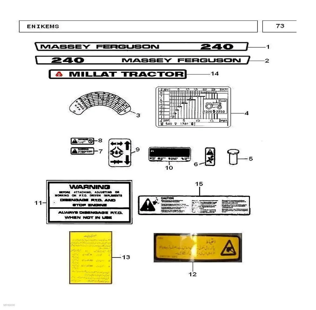Millat Massey Ferguson Tractor Spare Part DECALSERVICEINST 33801133801 - Massey Ferguson tractor spare part