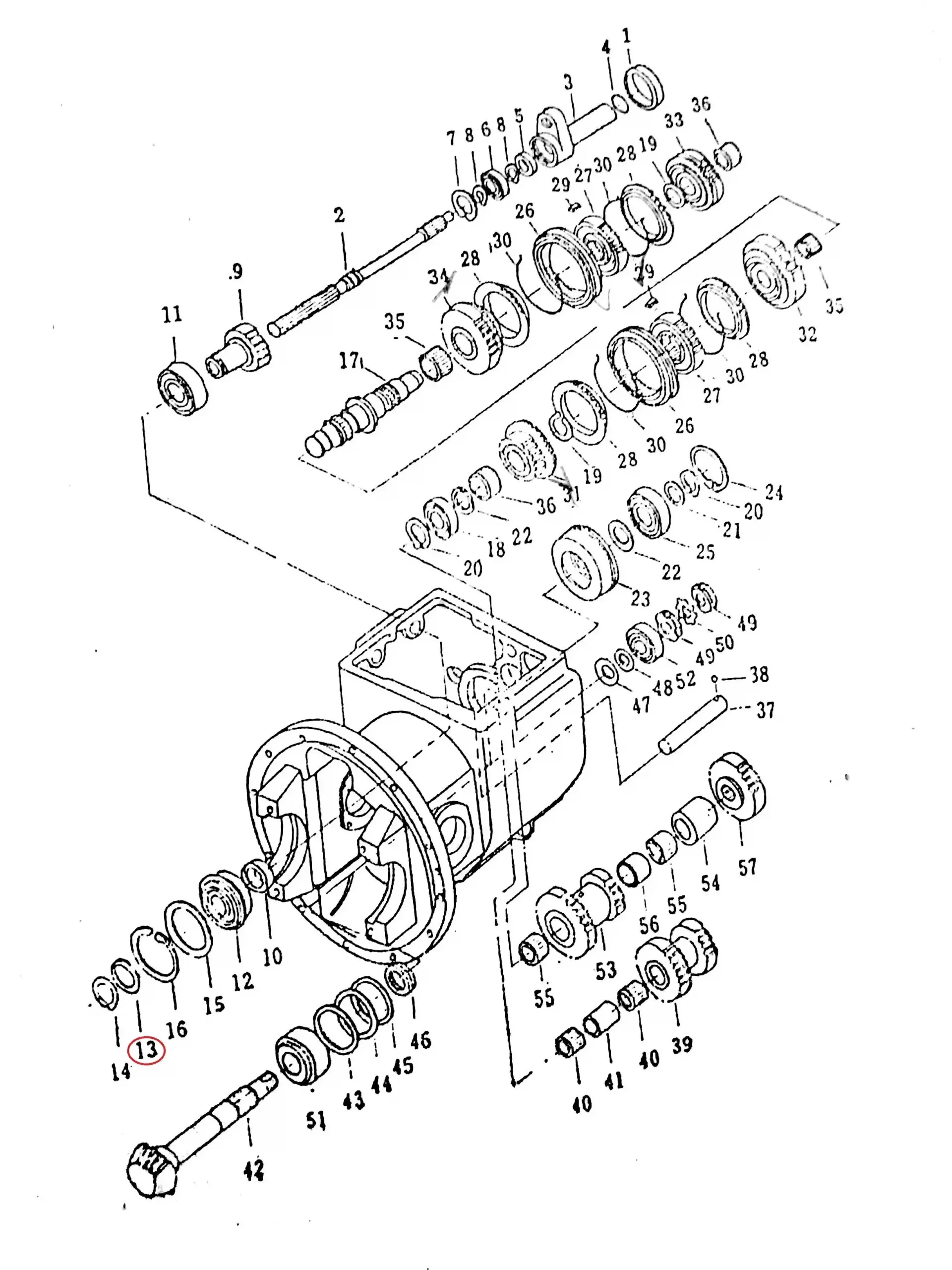 Diagram reference for Millat Massey Ferguson Tractor Spare Part GEAR PIN 1210111860767 - Massey Ferguson tractor spare part