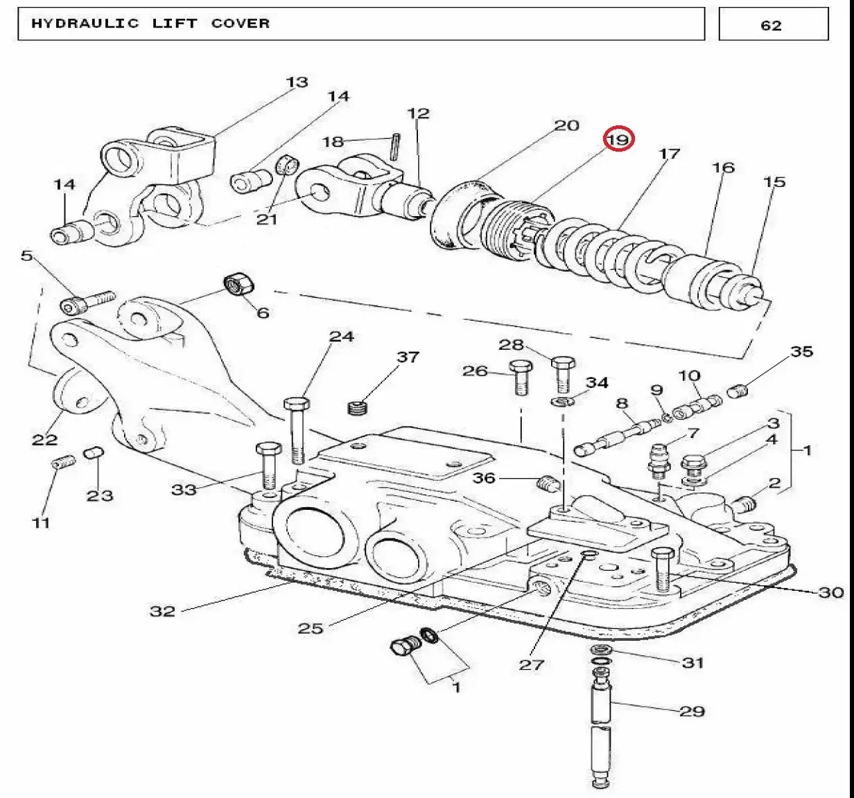 Diagram reference for Millat Massey Ferguson Tractor Spare Part NUT PLUNGER 260601180979 - Massey Ferguson tractor spare part