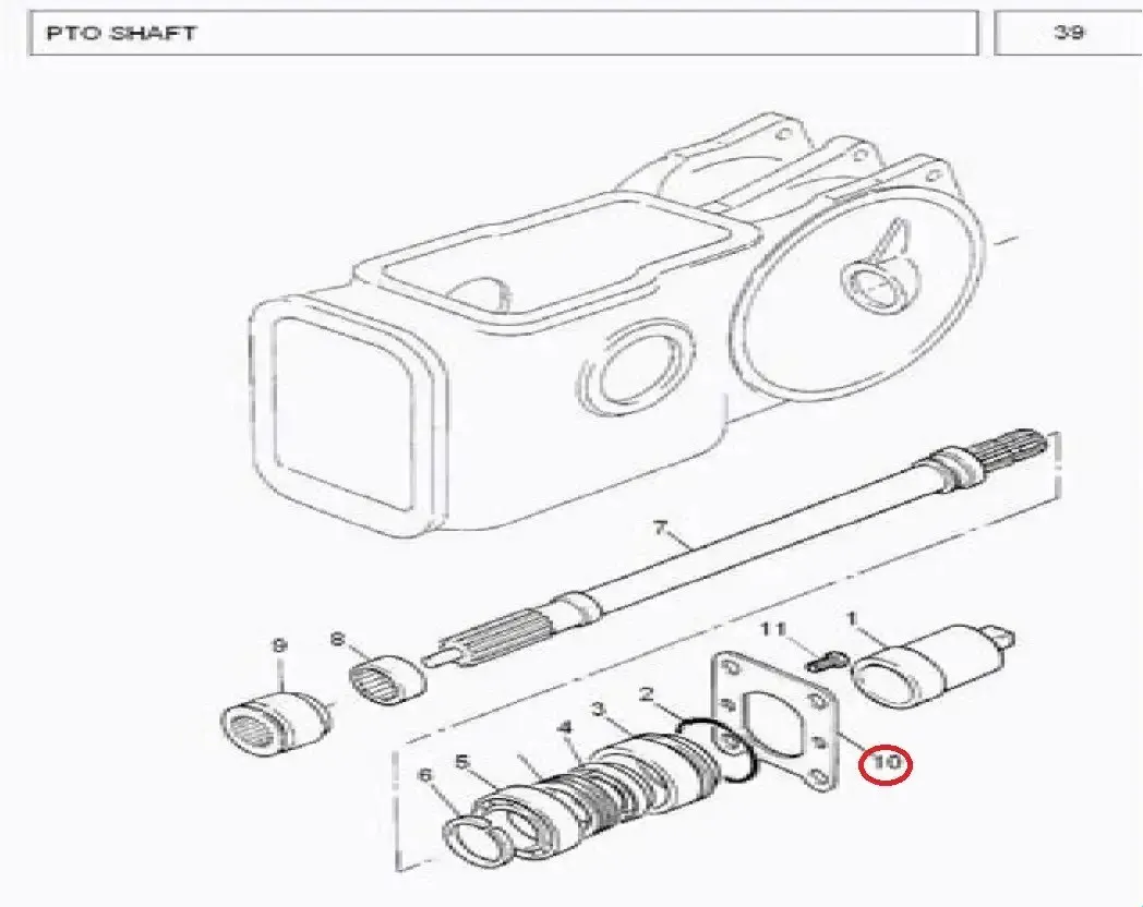 Diagram reference for Millat Massey Ferguson Tractor Spare Part 5 RETAINERPTO BEA RING 1030851103085 L - Massey Ferguson tractor spare part