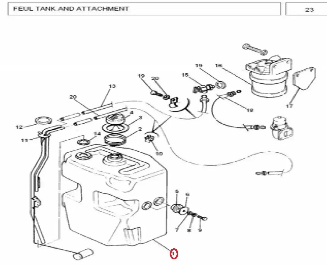 Diagram reference for Millat Massey Ferguson Tractor Spare Part 1 TANKFUEL MF 375 38519300113614475 - Massey Ferguson tractor spare part