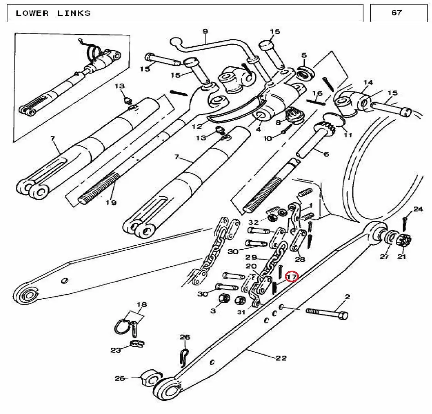 Diagram reference for Millat Massey Ferguson Tractor Spare Part PIN HAIR 25054125054 - Massey Ferguson tractor spare part