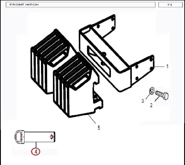 Diagram reference for Millat Massey Ferguson Tractor Spare Part 7 TOW PIN 5602771560277 - Massey Ferguson tractor spare part