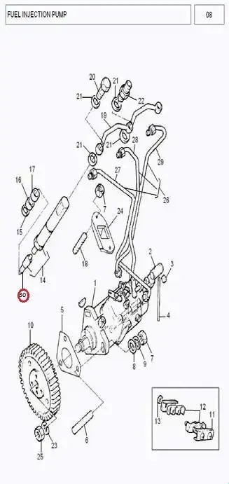 Diagram reference for Millat Massey Ferguson Tractor Spare Part 29 NOZZLE MF 260 680102918512616801029 - Massey Ferguson tractor spare part
