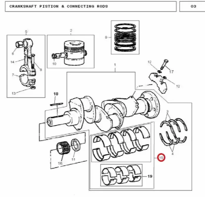 Diagram reference for Millat Massey Ferguson Tractor Spare Part SHELL BEA RING MF 240 260186671 U 5 MK 0100 - Massey Ferguson tractor spare part