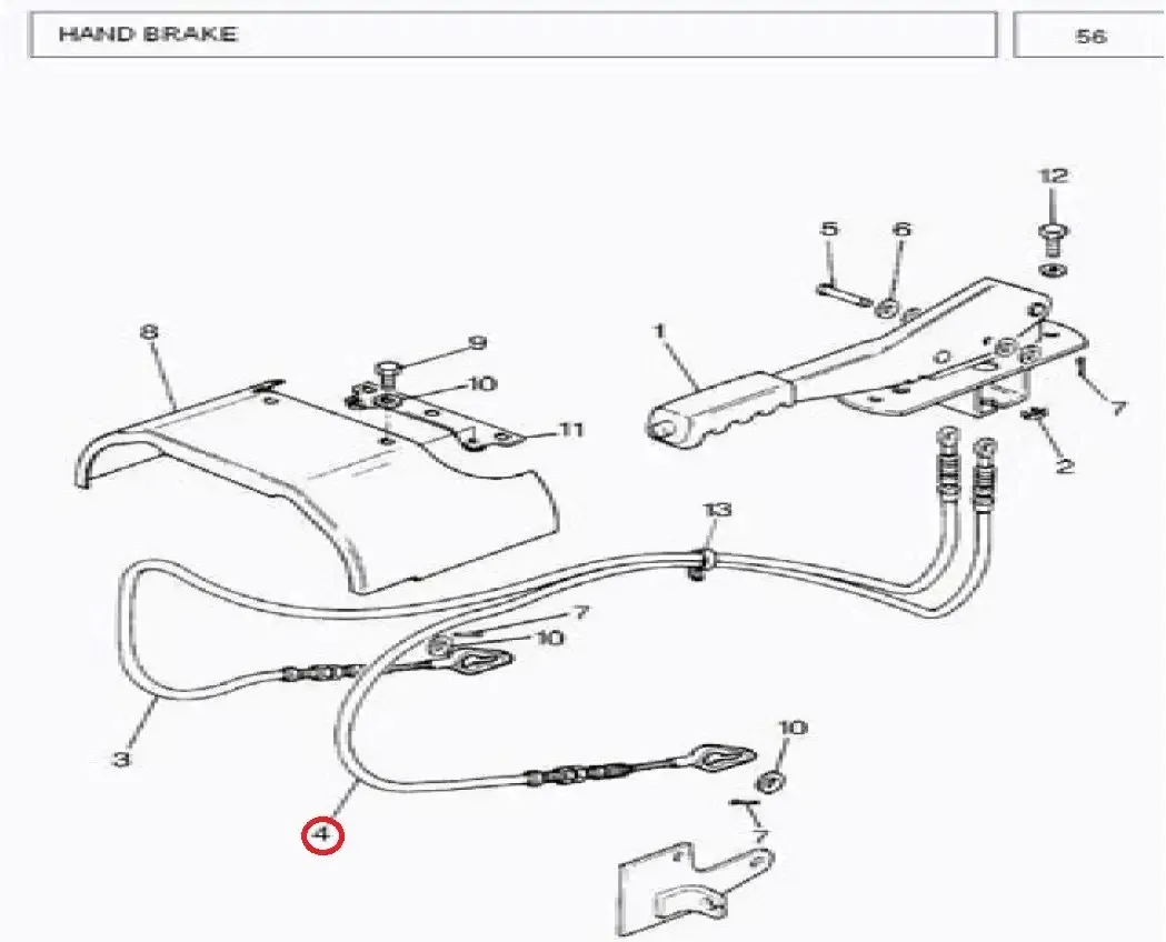 Diagram reference for Millat Massey Ferguson Tractor Spare Part 2 CABLE HBS 74301213596774 - Massey Ferguson tractor spare part