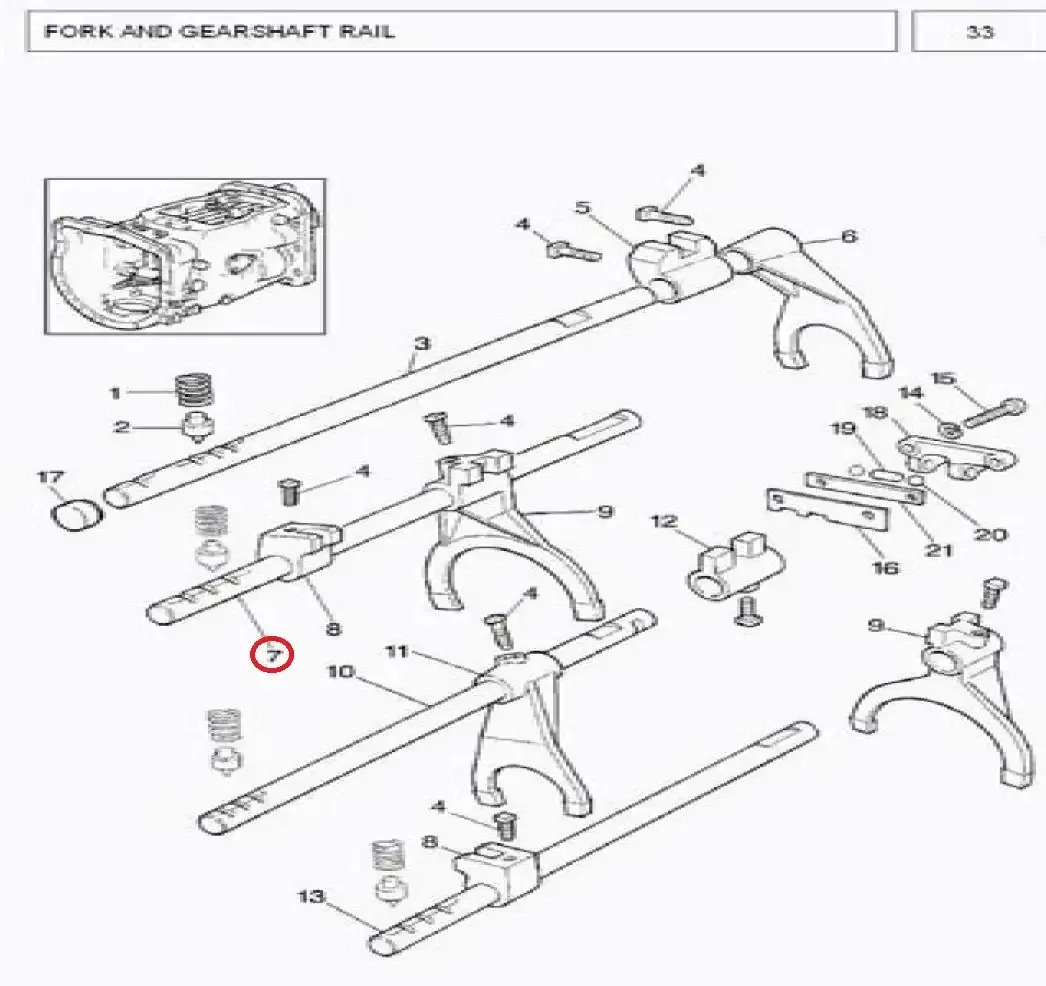 Diagram reference for Millat Massey Ferguson Tractor Spare Part 0 RAILSHIFTERREVLOW 123270 - Massey Ferguson tractor spare part