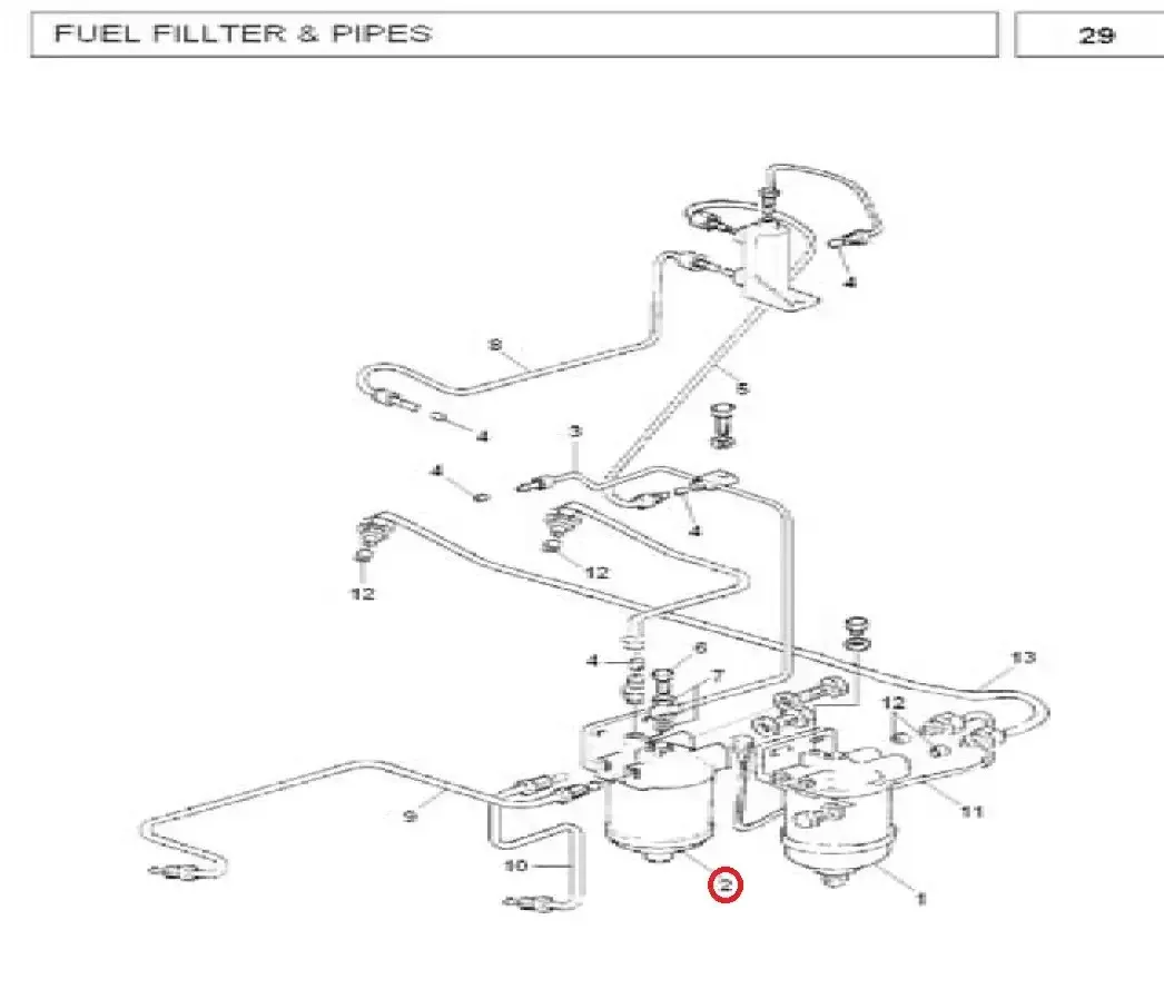 Diagram reference for Millat Massey Ferguson Tractor Spare Part FILTER ASSY 1907812656613 - Massey Ferguson tractor spare part