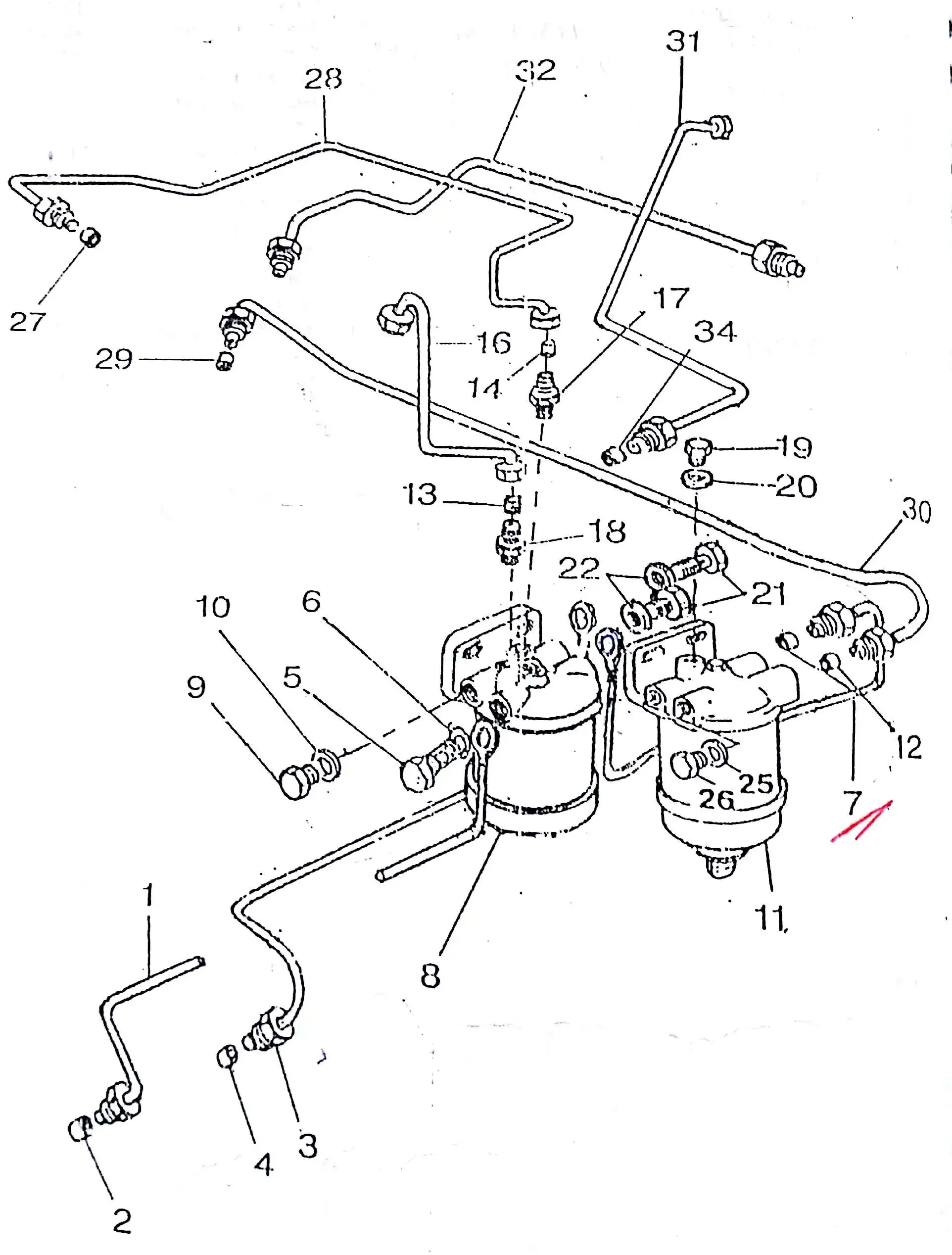 Diagram reference for Millat Massey Ferguson Tractor Spare Part 2 PIPE 1950021195002 - Massey Ferguson tractor spare part