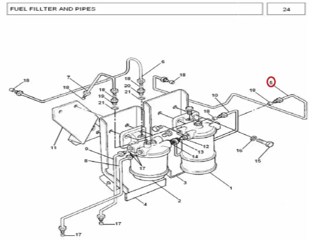 Diagram reference for Millat Massey Ferguson Tractor Spare Part 8 PIPE FUEL 19350811695113 - Massey Ferguson tractor spare part