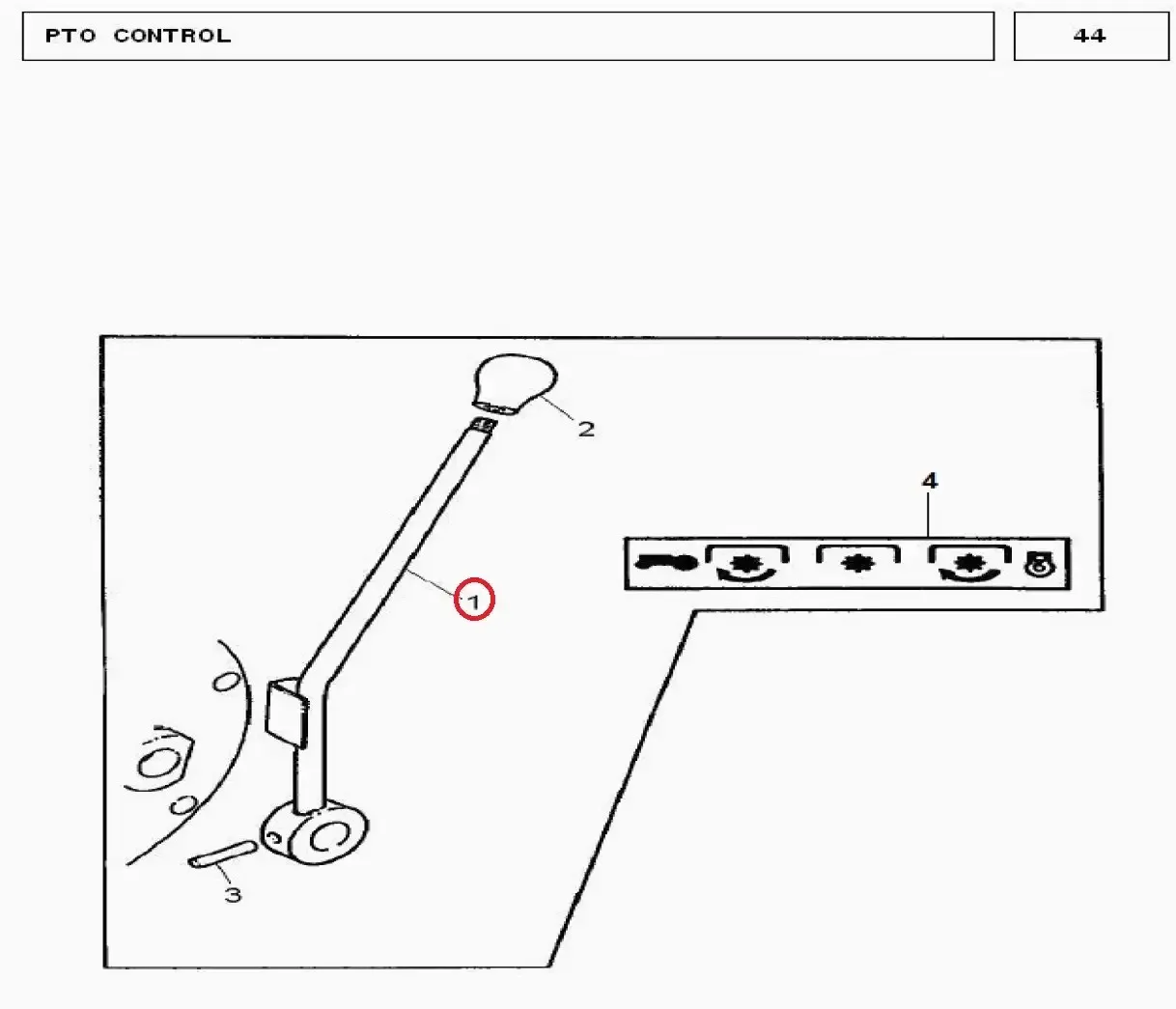 Diagram reference for Millat Massey Ferguson Tractor Spare Part LEVER PTO 4900111672622 - Massey Ferguson tractor spare part