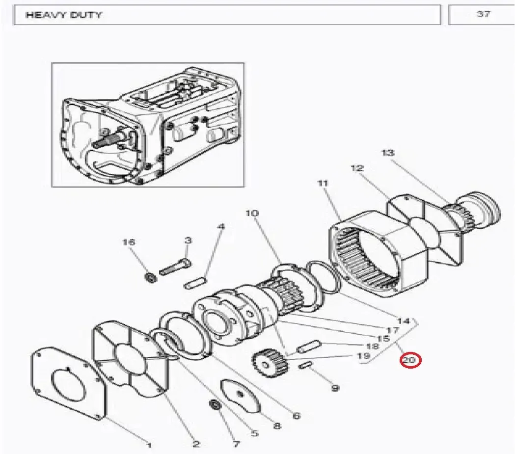 Diagram reference for Millat Massey Ferguson Tractor Spare Part 0 ASSYEPICYCLICCARRIER 12319011870538 L - Massey Ferguson tractor spare part