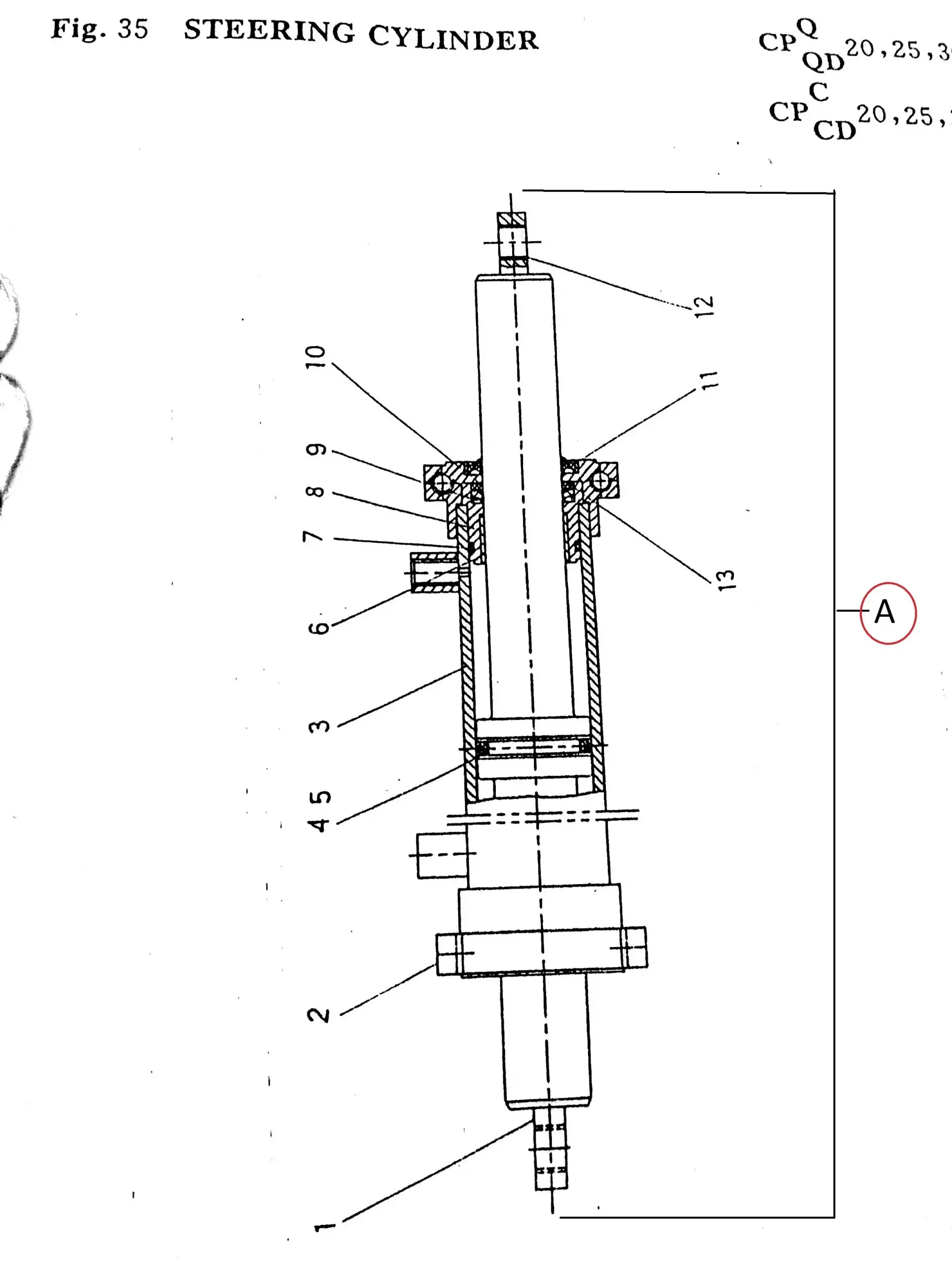 Diagram reference for Millat Massey Ferguson Tractor Spare Part 9 STERNGCYLINDERHELLI 1611098 A 21 B 430401 H - Massey Ferguson tractor spare part
