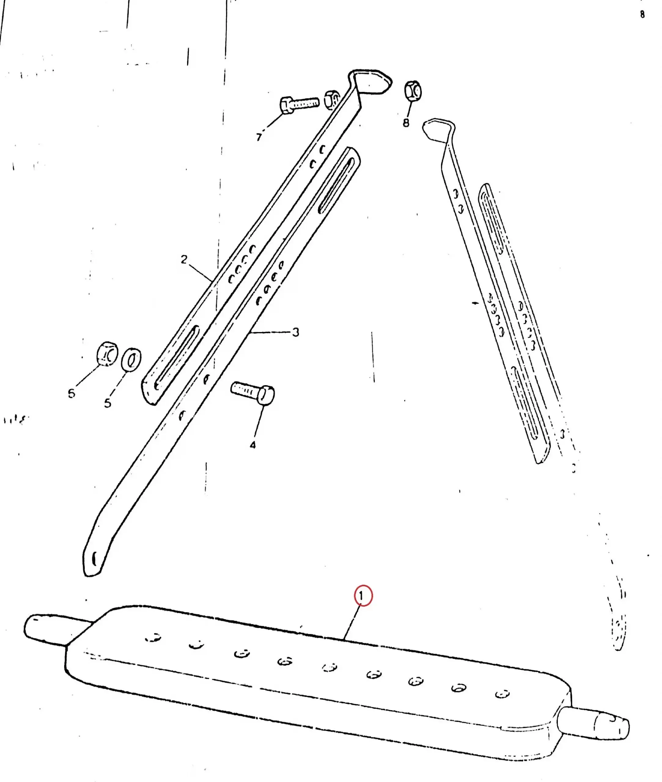Diagram reference for Millat Massey Ferguson Tractor Spare Part 85 DRAWBAR 1180485 - Massey Ferguson tractor spare part