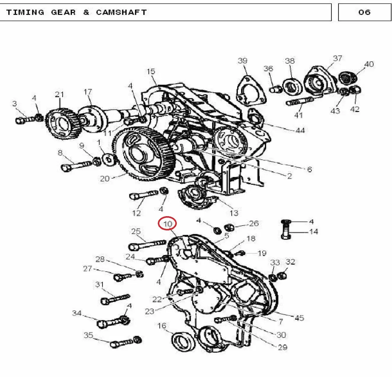 Diagram reference for Millat Massey Ferguson Tractor Spare Part COVER TIMING 180501 A 5 FH 0245 - Massey Ferguson tractor spare part