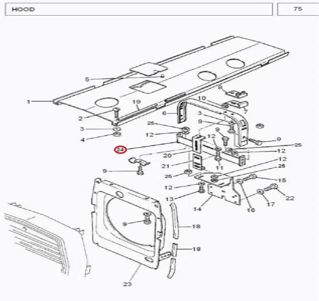 Diagram reference for Millat Massey Ferguson Tractor Spare Part 0 CROSSMEMBER 23310011695222 - Massey Ferguson tractor spare part